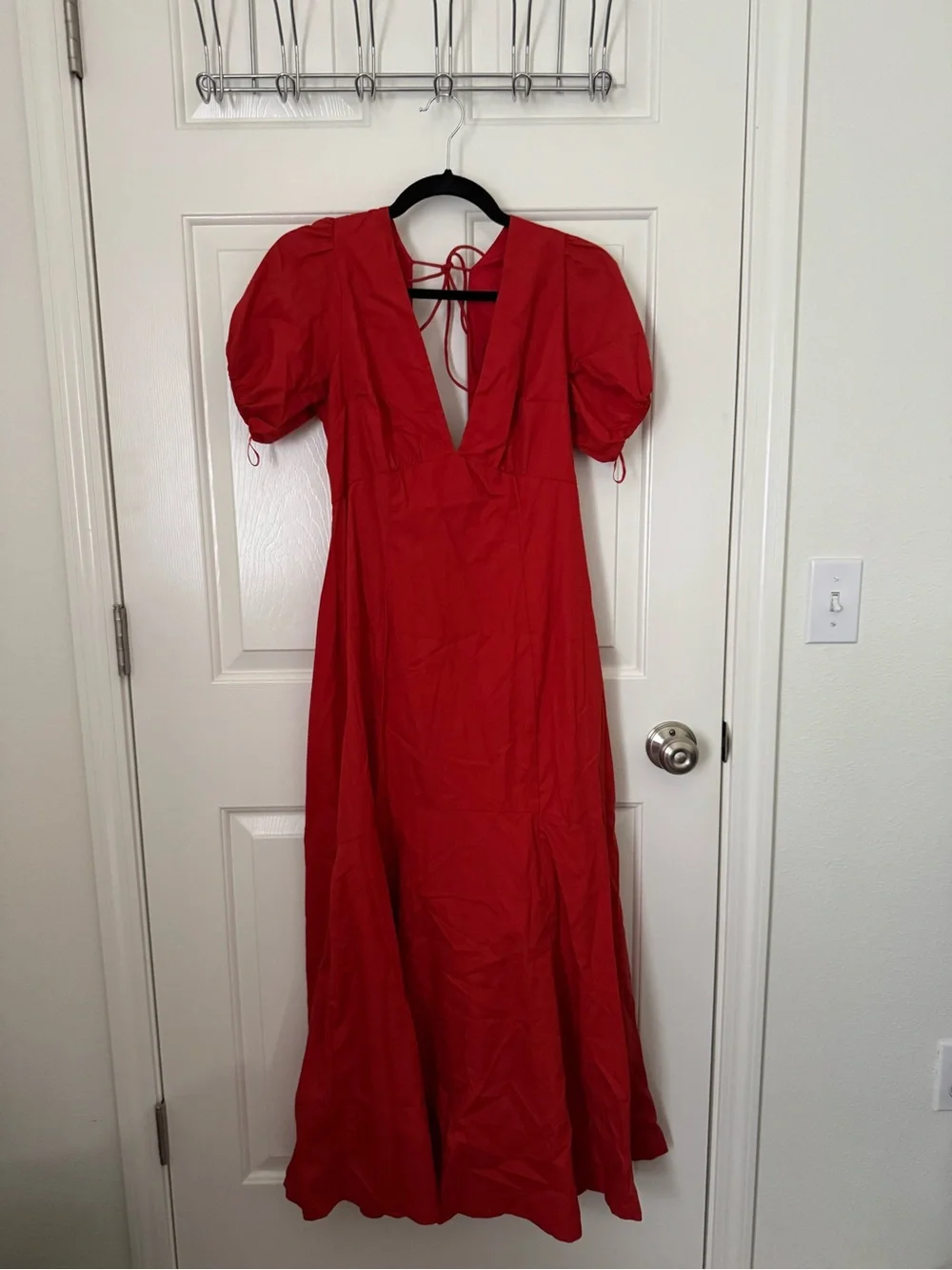 Abercrombie & Fitch Orange V-Neck Maxi Dress